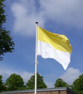 VlagDirect - Geel witte vlag - Geel witte kerkelijke vlag - 90 x 150 cm.