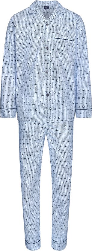 Pastunette Heren Pyjama katoen met knoopsluiting - 54 - Blauw
