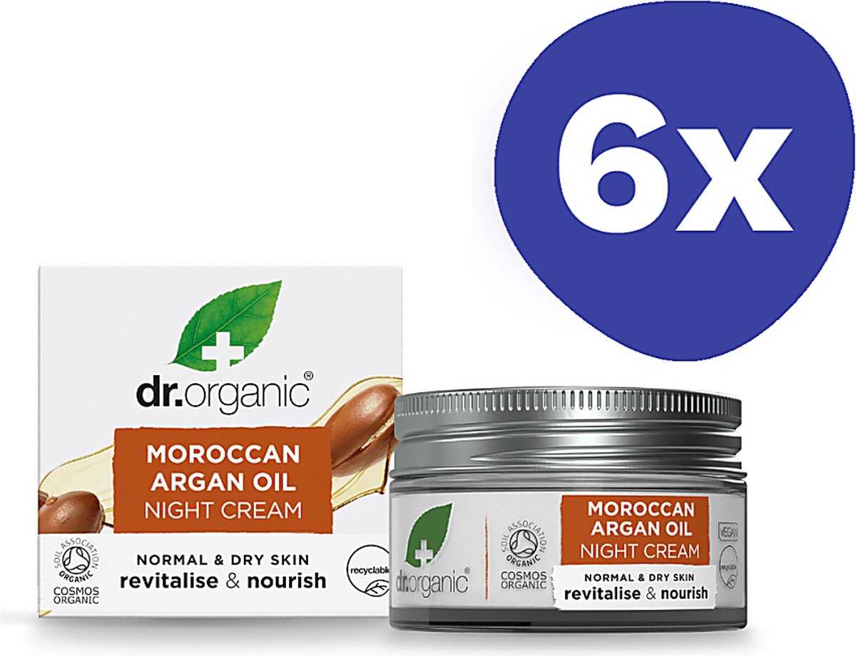 Goedkoopste Dr Organic Argan Olie Nachtcreme (6x 50ml