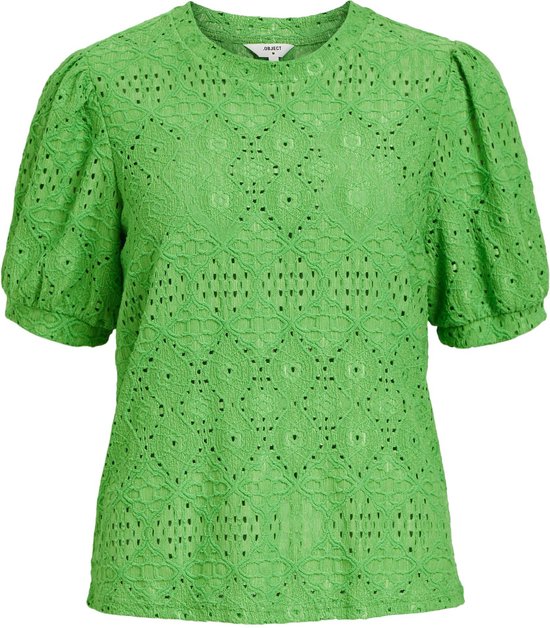 Object Objfeodora S/s Top Tops & T-shirts Dames - Shirt - Groen - Maat M