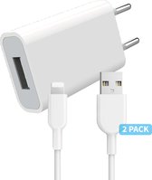 Phreeze 2x USB naar 8-Pin Laderkabel met 5W USB Adapter - 1 Meter - Geschikt Voor iPhone en iPad - 2.4A Complete Oplader