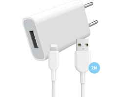 5W USB Stekker + USB naar 8-PIN Kabel - 2 Meter - Versterkte Oplader Snoer - Geschikt voor iPhone 6,7,8 (Plus)