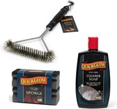 MARBER PRODUCTS - Kit nettoyant BBQ : Brosse BBQ + Éponges pour BBQ (2) + Mousse Cleaner Easy Grill (500 ml)