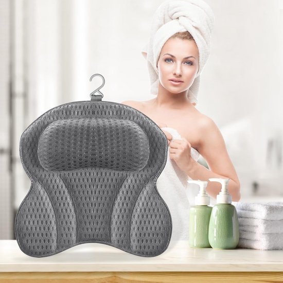 Badkussen voor de badkuip met sterke zuignappen, hot tub kussen, comfortabel spa kussen met rug- en hoofdsteun Badkussen voor de badkuip met sterke zuignappen, hot tub kussen, comfortabel spa kussen met rug- en hoofdsteun