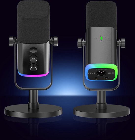 Fifine AM8 - Microphone de streaming USB RVB avec suppression du bruit - Gaming - Podcast - PS5 / PS4 / PC / MAC / Windows - Bouton Touch Mute - Filtre anti-pop