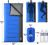 Sac de couchage camping de nuit - Sac de couchage - 3 saisons - Léger portable - Blauw