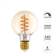 EGLO LED Lamp - E27 fitting - Ø 8 cm - G80 - Amber - 2000K - Dimbaar