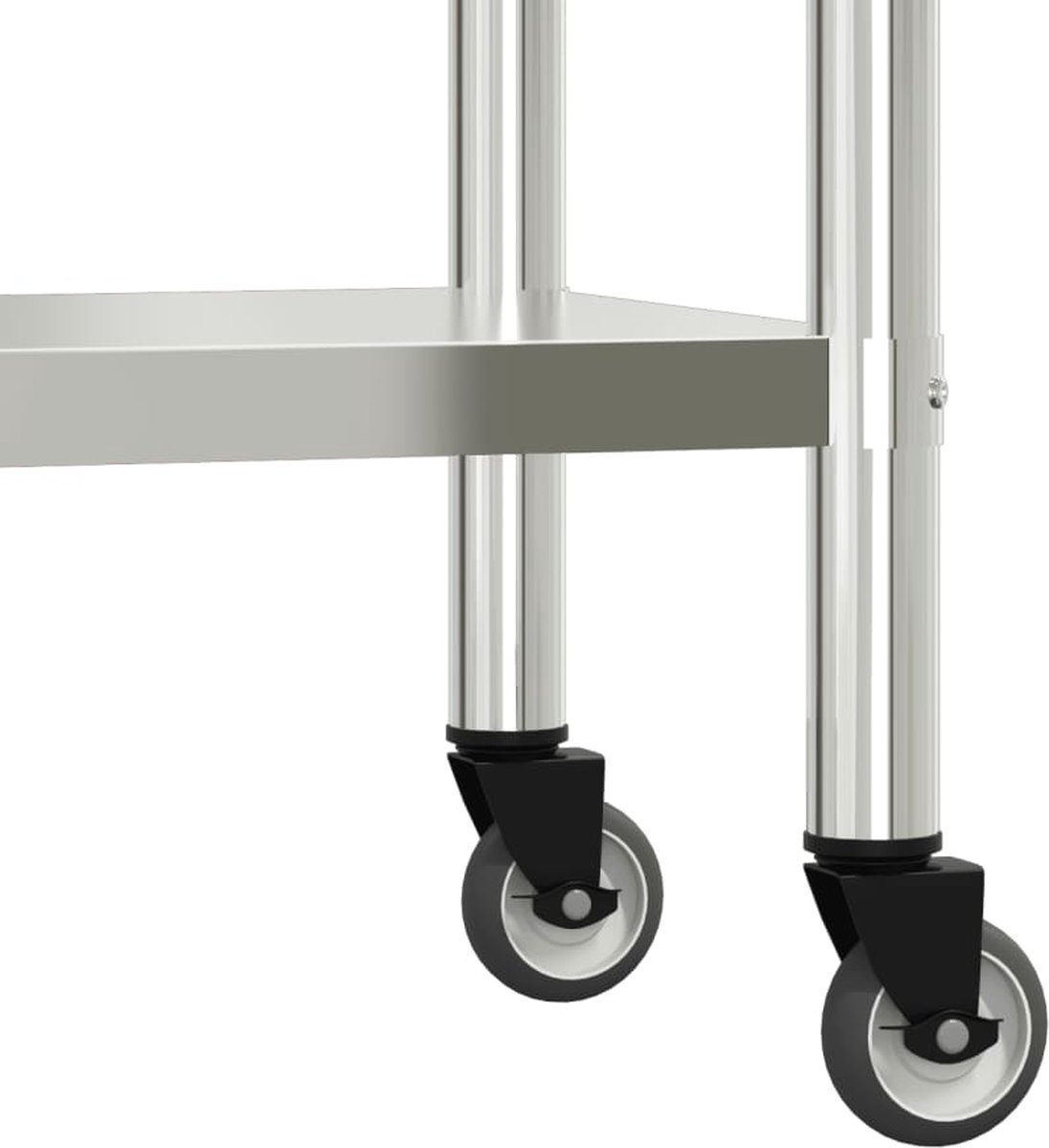 VidaXL Keukenwerktafel Met Wielen – 55x55x85 Cm – RVS – 100 Kg Draagvermogen – Met 2 Remwielen – Voor Keuken, Restaurant Of Horeca