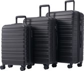 Blazelife Kofferset - Koffer Set - 3 Delig - Reiskoffer set - Reiskoffer met wielen - 38L+60L+98L - ABS - Handbagage - Reiskoffer groot - Zwart