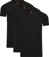 Mario Russo T-shirts - T-shirts Heren - Onder Shirts - Katoen - 3-pack - Ronde Hals - L - Zwart