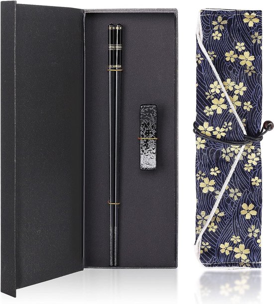 Herbruikbare keramische eetstokjes - cadeauset, luxe gouden patroon, hoge temperatuurbestendigheid, lichtgewicht, eenvoudig te gebruiken en schoon te maken, Chin Y - 10 paar