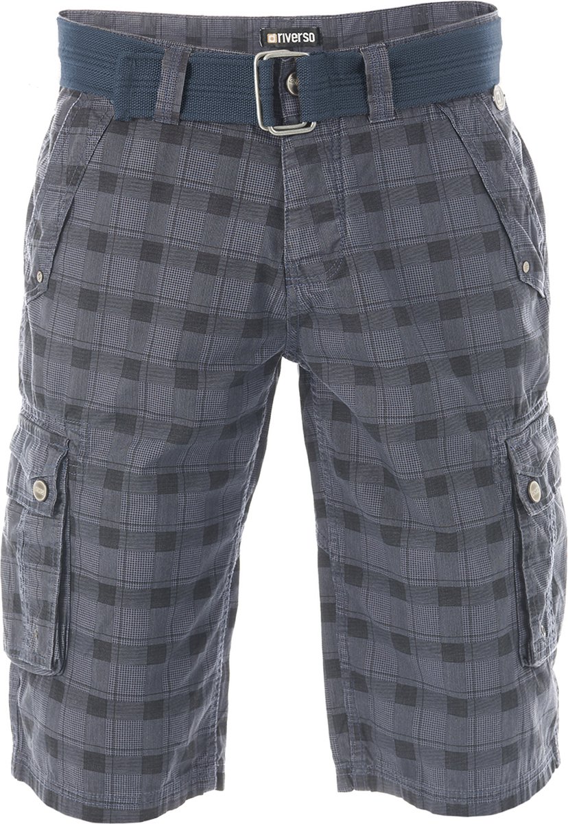 riverso Heren Short RIVAnton regular/straight Blauw W 32 Volwassenen Cargo shorts / korte broek