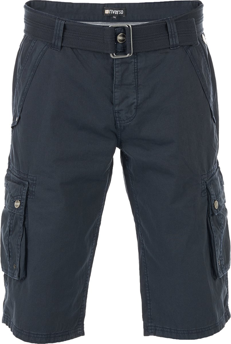 riverso Heren Short RIVAnton regular/straight Blauw W 31 Volwassenen Cargo shorts / korte broek