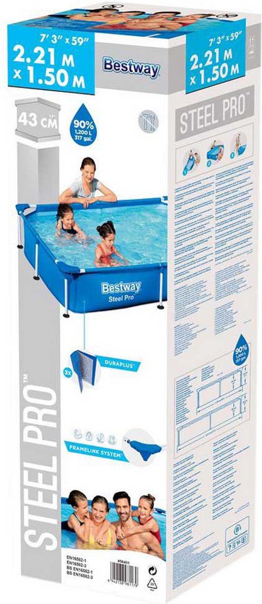 Bestway Steel Pro Zwembad - 221x150x43 cm — afbeelding 4