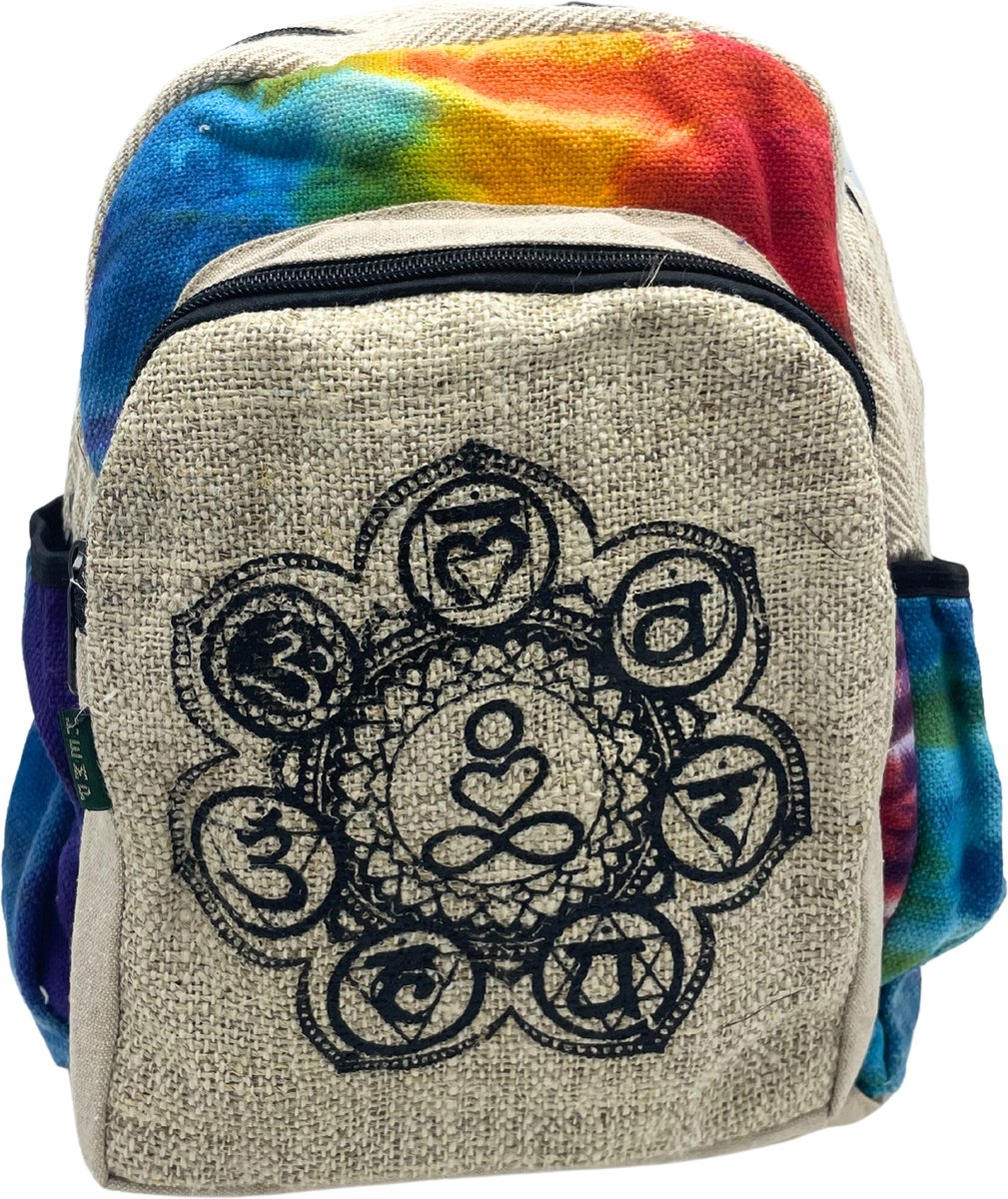 Tiedye Hemp Medium Rugzak - 7 Chakra