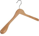 De Kledinghanger Gigant - 24 x Mantelhanger / kostuumhanger beukenhout naturel gelakt met schouderverbreding, 44 cm