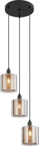 Hanglamp Voor Eetkamer, Slaapkamer, Woonkamer - Glass Serie - Metaal -3xE14 - lichts excl. lichtbron - Kuiper