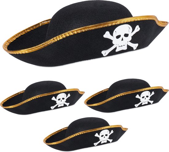 Piratenhoed zwart zilver - Houtse Bazar Piratenhoed zwart zilver - Houtse Bazar