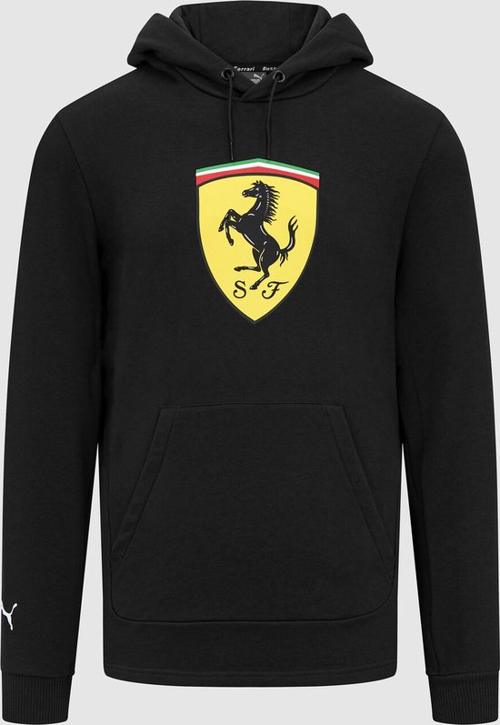 Ferrari Logo Hoody Zwart 2024 M - Charles Leclerc - Carlos Sainz