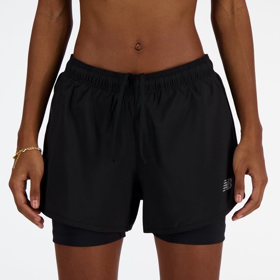 Pantalon de sport New Balance 2 In 1 Short 3 pouces pour femme - Zwart - Taille XL