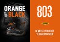 Rechts de tekst '803' en 'De meest verkochte veiligheidsschoen'. Links de Grisport 903 schoen.