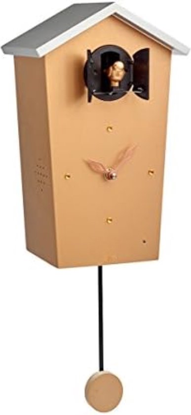 Sarini Moderne koekoeksklok met minimalistisch design en chimer-koekoeksgeluid - wandkunst met slinger, elegante vogelhuisjesstijl voor woonkamer, keuken, kantoordecoratie