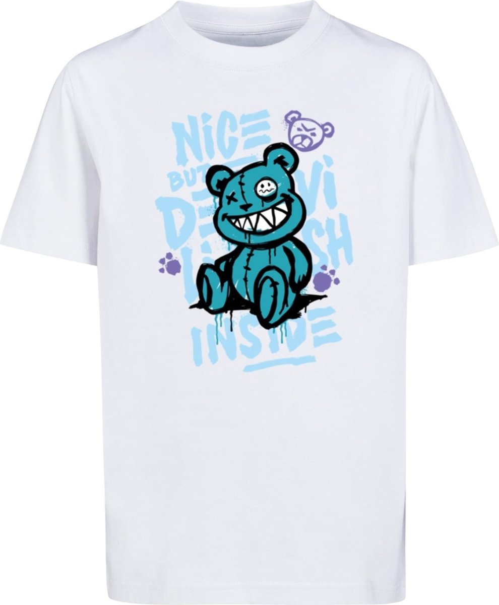 Mister Tee Nice But Devilish Kinder Tshirt Kids 158/164 Wit