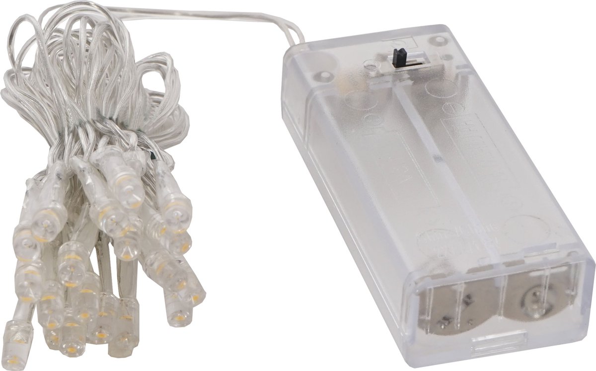 Cosmo Casa LED Lichtsnoer - Timer op Batterijen - Warm Wit - 20 LEDs