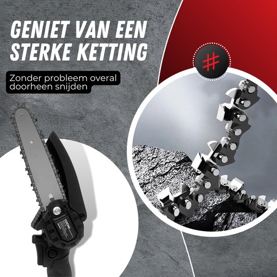 COCHO® Mini kettingzaag 6 Inch - Snoeizaag - Kettingzaag - Kettingzaag Electrisch met 2 Accu en 2 Zaagketting - Inclusief Koffer Zwart van Merkloos	 — afbeelding 5