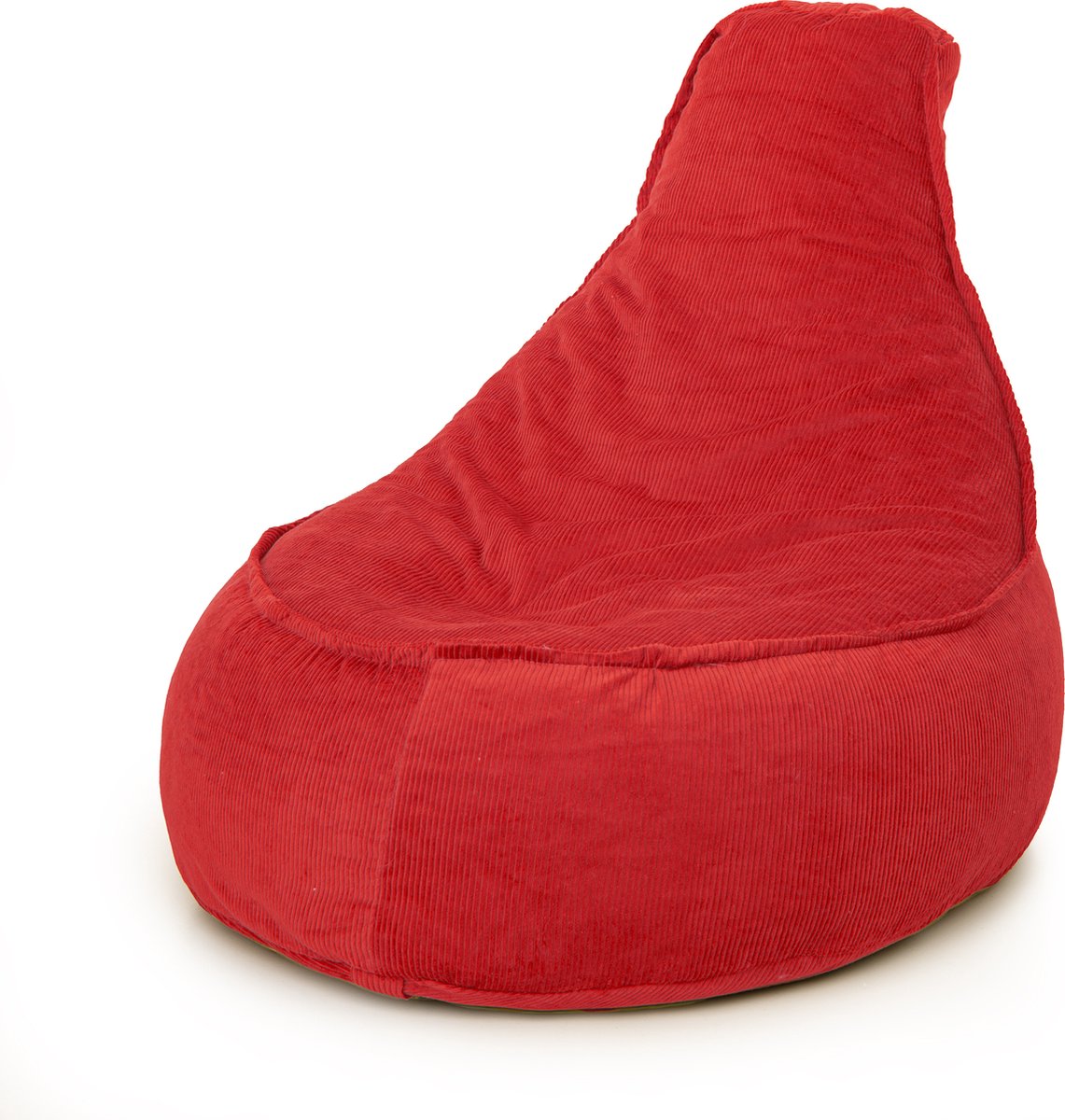 Drop & Sit -zitzak/stoel - trendy rib (corduroy) - rood - Noa JR - 100 Liter