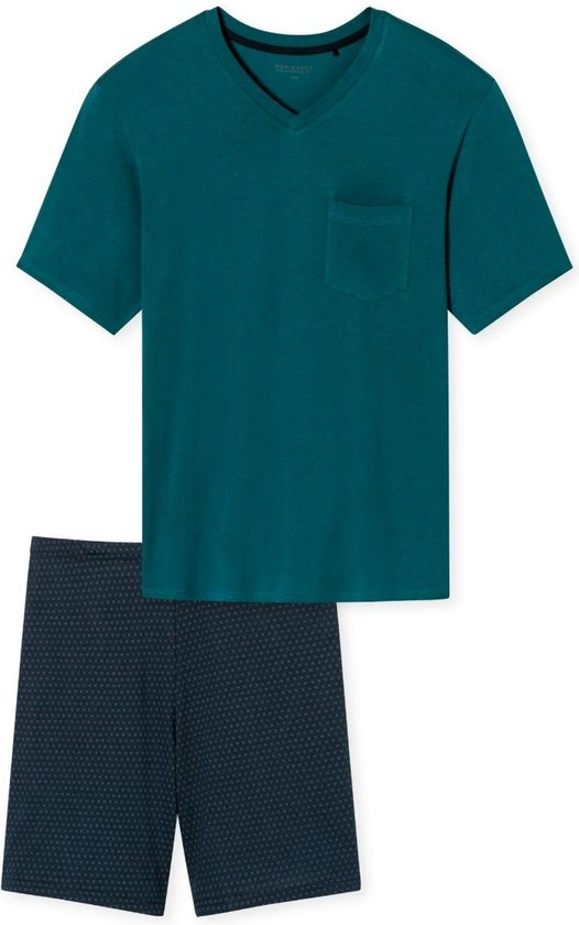Schiesser Schlafanzug kurz Heren Pyjamaset - jeans - Maat XL