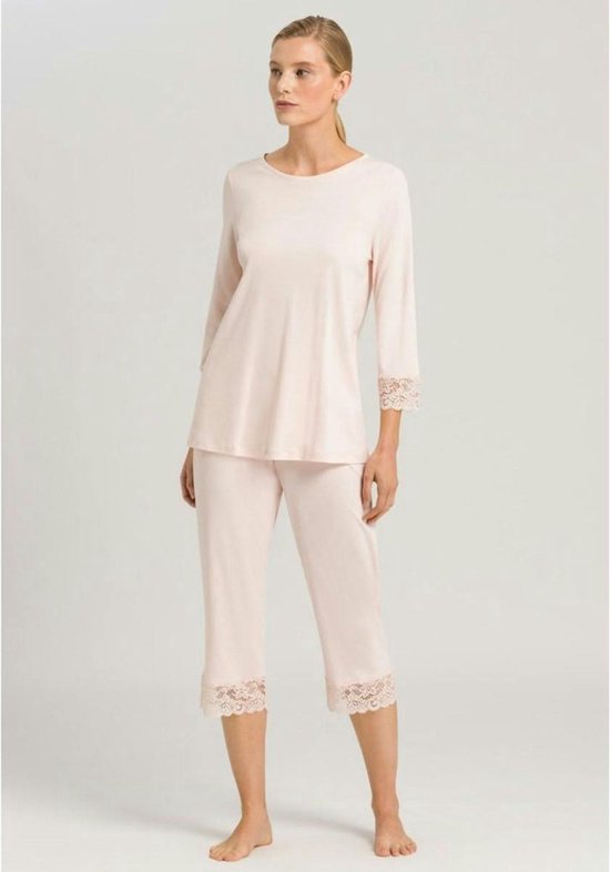 Hanro Pyjama 3/4 broek - 1334 Pink - maat 44 (44) - Dames Volwassenen - 100% katoen- 077928-1334-44