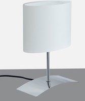 TrangoBedlampje 2018-04W *WHITE HOUSE* Tafellamp met stoffen kap in wit incl. 1x E14 fitting voor LED-lampen, vensterbanklamp, bureaulamp, tafellamp, L: 20cm – B: 10cm - H: 30cm