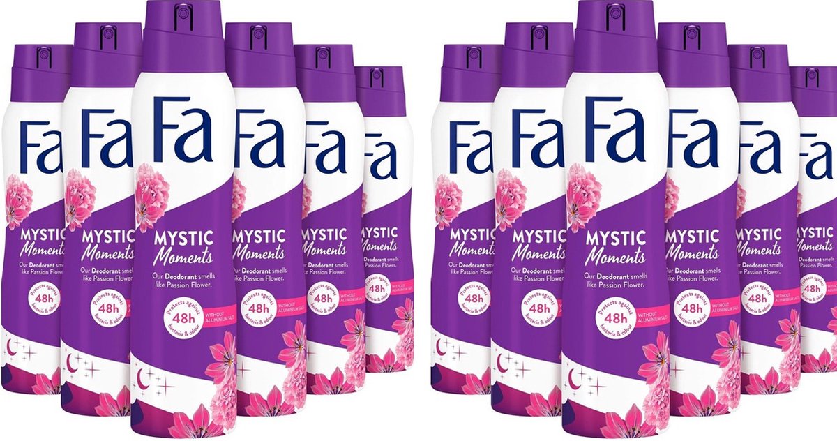 Goedkoopste Fa Mystic Moments Deodorant Spray - Voordeelverpakking 12 x 150 ml