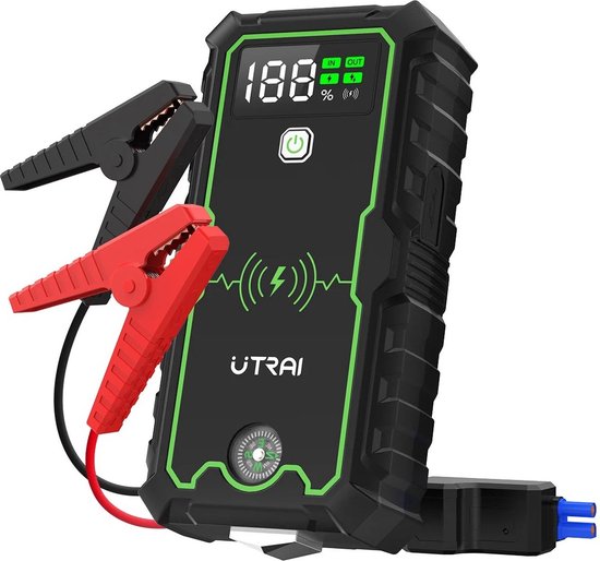 ProductPlein - PowerBank - Auto Jumpstarter 2500A - 8-in-1 Starthulp - 22.000 mAh - 2500A - Acculader - Powerbank - SOS - LED Zaklamp - 8L Benzine - 7L Diesel - Incl. Schokbestendige Opberghoes