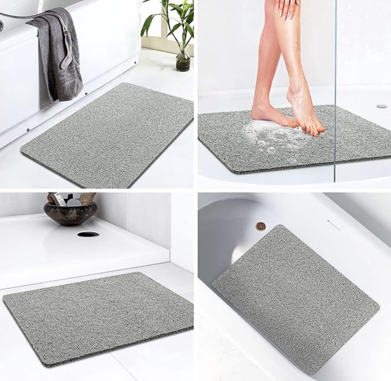 Tapis de douche antidérapant carré en PVC air fa tapis de douche confort tapis de douche de sécurité massage tapis antidérapant pour zones humides séchage rapide nettoyage facile (80 x 80 cm)