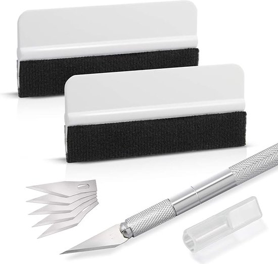 Ensemble d'applicateurs pour installations de films Vinyl : ensemble de Mini raclettes pour emballages souples, ensemble d'outils pour films en aluminium avec lame de précision et raclette pour films en aluminium