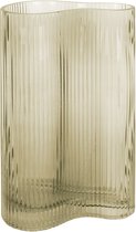 Present Time Vaas Allure Wave - Large - Glas Mosgroen - 9,5x27cm - Modern