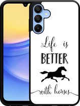 Cazy Hardcase Hoesje geschikt voor Samsung Galaxy A15 / A15 5G Life is Better with Horses