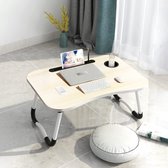 Laptoptafel voor bed, opvouwbare bedtafel,Laptoptafel for your bed, inklapbare laptoptafel - ontbijttafel met inklapbare poten 60 x 40 x 28 cm