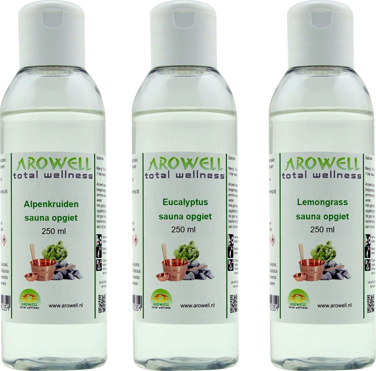 Goedkoopste Arowell - Alpenkruiden Eucalyptus Lemongrass sauna opgiet saunageur opgietconcentraat - 3x 250 ml