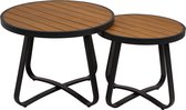 Arezzo bijzettafel polywood teaklook | set van 2