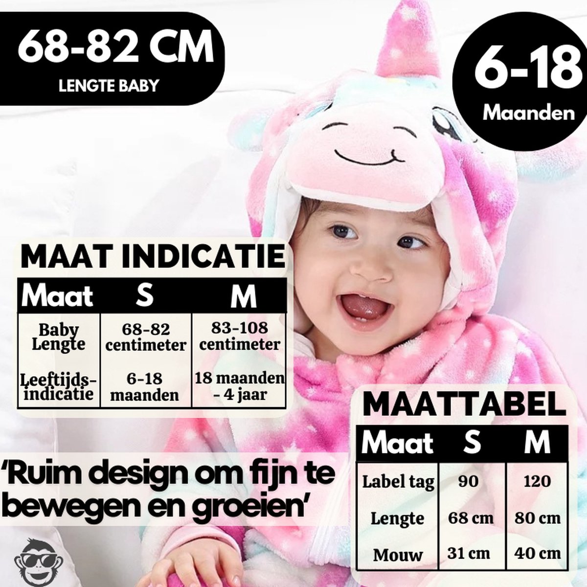 BoefieBoef Dieren Onesie Pyjama 6m