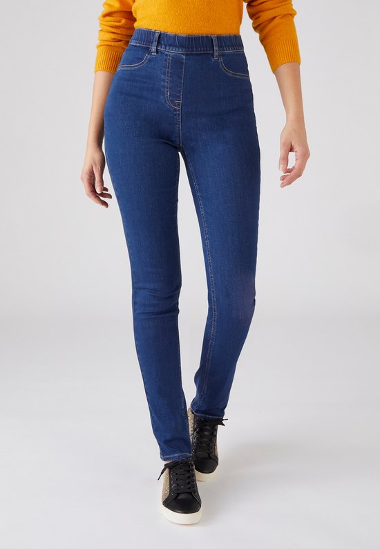 Damart - Pull-on jeans met smal toelopende pijpen, effect platte buik Perfect Fit by Damart - Dames - Blauw - 52