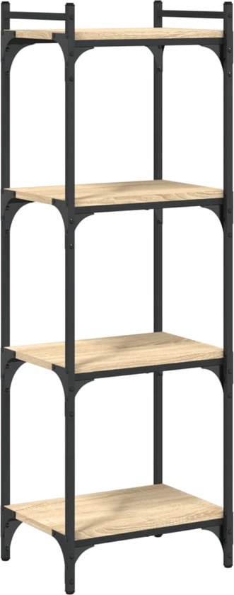 Boekenkast 4-laags 80x30x120 Cm Bewerkt Hout Sonoma Eikenkleur