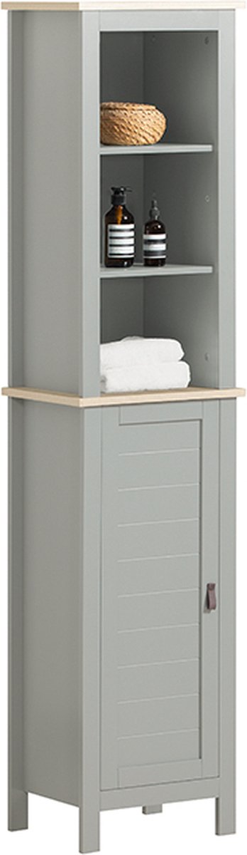 Simpletrade - Badkamerkast - Hoge kast - Met legplanken - Grijs