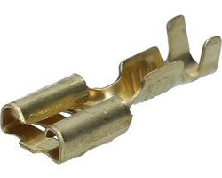 Pak met 100 stuks Cembre platte stekkerdozen 6,3 x 0,8 I 0,5-1 mm² ongeïsoleerd I industriële kwaliteit van de Duitse dealer