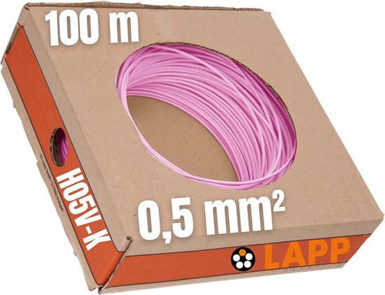 LAPP 4510081 Draad H05V-K 1 x 0.50 mm² Roze 100 m