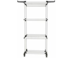 MaatShopXL | Herzberg Home & Living Herzberg Hg-8034Bw: Verhuisbaar Wasrek - Zwart Kunststof Met Witte Buizen
