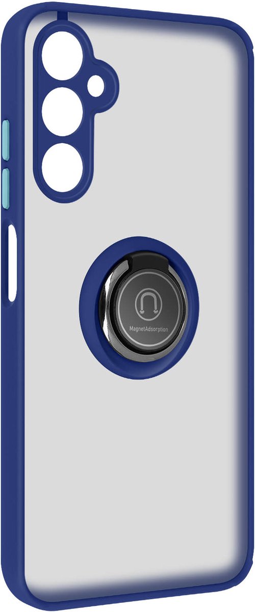 Avizar Case Geschikt voor Samsung Galaxy A05s Metalen Ring Ondersteuningsfunctie, Blauw